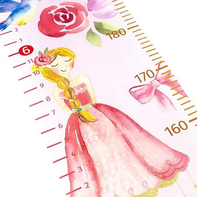 Princess Kids Wall Growth Chart