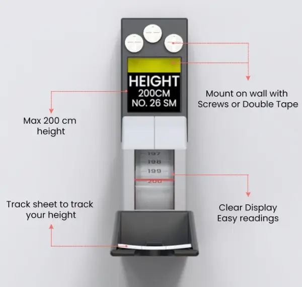 wall mounted height measuring tape